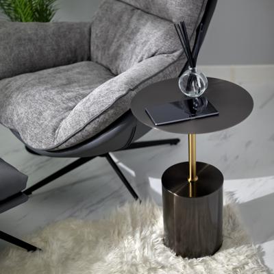 Мебель Bradexhome Кофейный столик Solid диам.40см x 58см, чёрный, металл арт. FR 1040