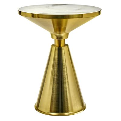 Стол Bradexhome Кофейный столик Atlant диам.45см x 54см, золотой, металл, керамика арт. FR 1042