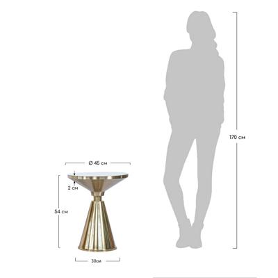 Стол Bradexhome Кофейный столик Atlant диам.45см x 54см, золотой, металл, керамика арт. FR 1042