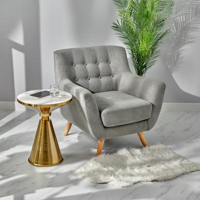 Стол Bradexhome Кофейный столик Atlant диам.45см x 54см, золотой, металл, керамика арт. FR 1042