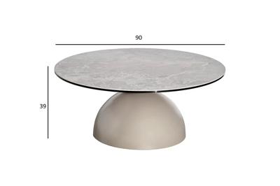 Мебель Garda Decor 57EL-17011 Стол журнальный, керамика Август Серый (Augustus Gray) d90*39см арт. 57EL-17011