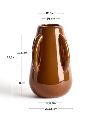 Ваза La Forma (ех Julia Grup) Ваза Odra из коричневой керамики с глянцевой отделкой, 25,5 см арт. 482431