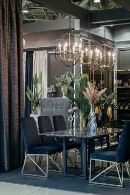 Потолочный светильник Garda Decor 91GH-2020-6 Лампа потолочная Сфера латунь/черный d.56см h.60см арт. 91GH-2020-6