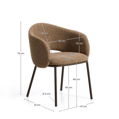 Стул La Forma (ех Julia Grup) Стул Maina из коричневой синели и коричневой стали арт. 505670