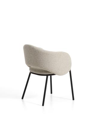 Стул La Forma (ех Julia Grup) Стул Maina из бежевой синели и коричневой стали арт. 505672
