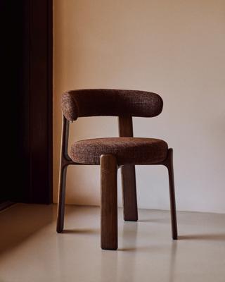Стул La Forma (ех Julia Grup) Стул Granite из терракотовой синели и массива ясеня с отделкой орех арт. 505882