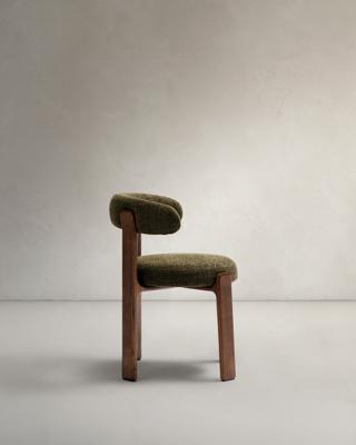 Стул La Forma (ех Julia Grup) Стул Granite из зеленой синели и массива ясеня с отделкой под орех арт. 505977