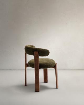 Стул La Forma (ех Julia Grup) Стул Granite из зеленой синели и массива ясеня с отделкой под орех арт. 505977