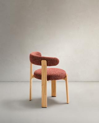 Стул La Forma (ех Julia Grup) Стул Granite из терракотовой синели и массива ясеня с натуральной отделкой арт. 505886