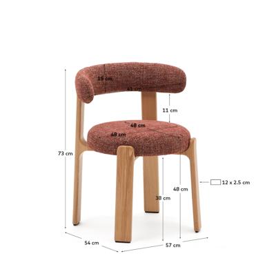 Стул La Forma (ех Julia Grup) Стул Granite из терракотовой синели и массива ясеня с натуральной отделкой арт. 505886