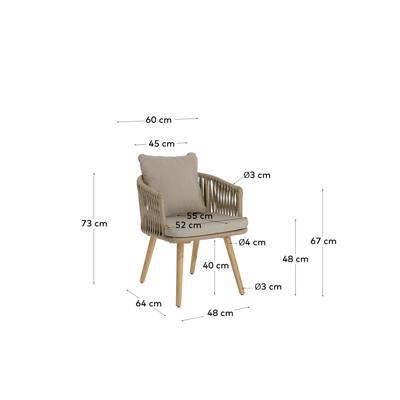 Стул La Forma (ех Julia Grup) Стул Hemilce с бежевой веревкой арт. 097648