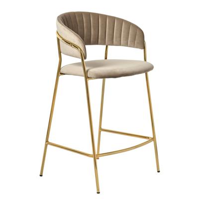 Стул Bradexhome Комплект из 2-х стульев полубарных Turin латте с золотыми ножками арт. FR 0559P