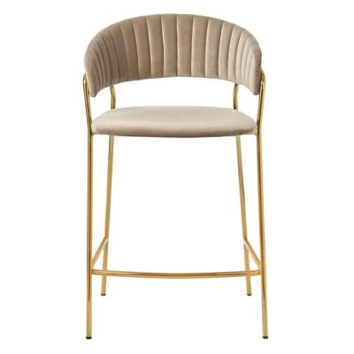 Стул Bradexhome Комплект из 2-х стульев полубарных Turin латте с золотыми ножками арт. FR 0559P