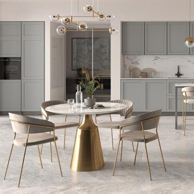 Стул Bradexhome Комплект из 2-х стульев полубарных Turin латте с золотыми ножками арт. FR 0559P
