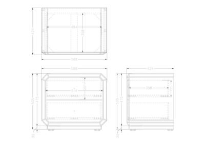 Мебель Garda Decor KFC939 Тумба прикроватная зеркальная 588*424*505 арт. KFC939