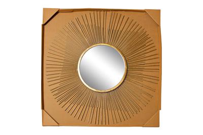 Зеркало Garda Decor 37SM-0734-R Зеркало декоративное золотое 70,5х70,5х1,9 см, центр.диам.28 см арт. 37SM-0734-R