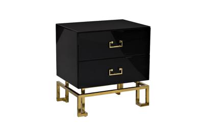 Мебель Garda Decor KFG059 Тумба c  2-мя ящиками черная/золото 55*40*58см арт. KFG059