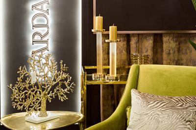 Статуэтка Garda Decor 69-919201 Декор настольный "Дерево" зол.мет./мрам.бел 60*13*46см арт. 69-919201