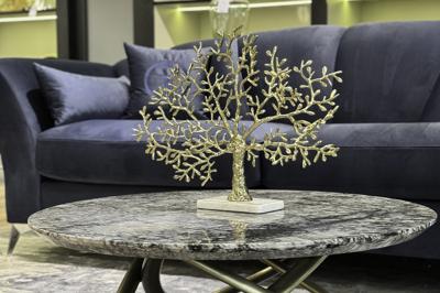 Статуэтка Garda Decor 69-919201 Декор настольный "Дерево" зол.мет./мрам.бел 60*13*46см арт. 69-919201