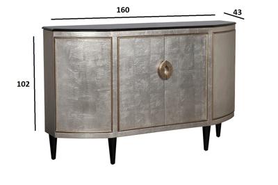 Комод Garda Decor ART-N2911-S Комод серебристый с каменн.столешницей 160*43*102см арт. ART-N2911-S