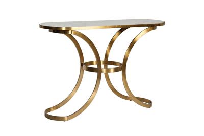 Консоль Garda Decor 19-OA-6431 Консоль со стекл. столешницей под мрамор 129*40*85см арт. 19-OA-6431