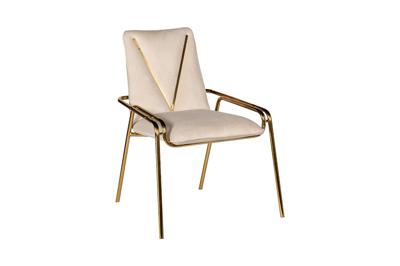 Мебель Garda Decor 30C-DR-20013C CR Стул велюр кремовый 63*65*85см с V-декором арт. 30C-DR-20013C CR