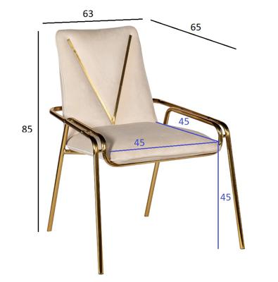 Мебель Garda Decor 30C-DR-20013C CR Стул велюр кремовый 63*65*85см с V-декором арт. 30C-DR-20013C CR
