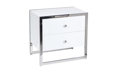 Мебель Garda Decor KFG104 Тумба с 2-мя ящиками белая/хром 60*40*58см арт. KFG104