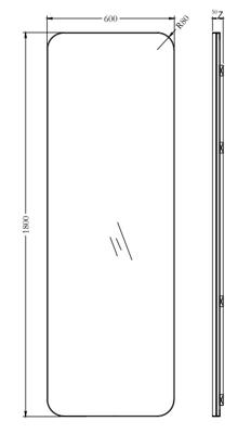 Зеркало Garda Decor KFG099 Зеркало в металлической раме цвет хром 60*180см арт. KFG099