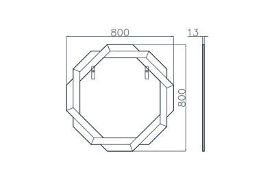 Зеркало Garda Decor 50SX-23008 Зеркало рама 8 граней 80*80*2см арт. 50SX-23008