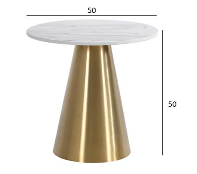 Стол журнальный Garda Decor 76AR-00920 Стол журнальный керамогранит белый d50*50см арт. 76AR-00920