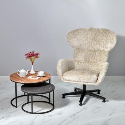 Столик Bradexhome Набор кофейных столиков Tango орех и серый мрамор с чёрными ножками, 2шт арт. RF 0662