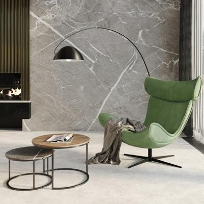 Столик Bradexhome Набор кофейных столиков Tango орех и серый мрамор с чёрными ножками, 2шт арт. RF 0662