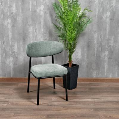 Стул Bradexhome Стул Lucas 2 шалфей шенилл с чёрными ножками арт. FR 1021