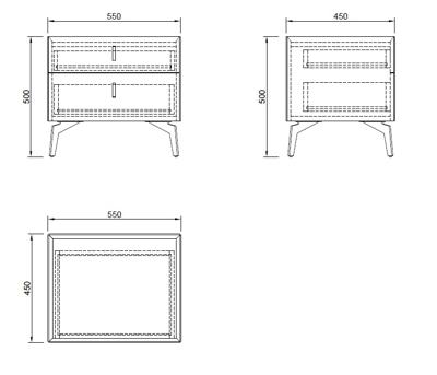 Мебель Garda Decor 77IP-NS817/1 Тумбочка с двумя ящиками светлая 50*43,5*50см арт. 77IP-NS817/1
