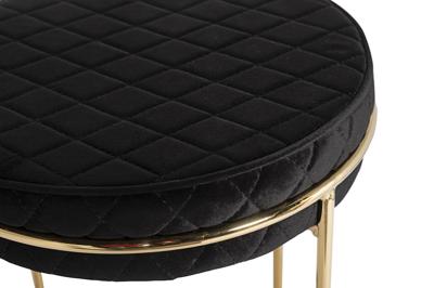 Мебель Garda Decor GY-BEN8178GOLD-BL Банкетка велюр черный/золото d38*45см арт. GY-BEN8178GOLD-BL
