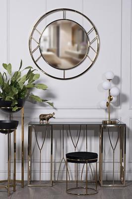 Мебель Garda Decor GY-BEN8178GOLD-BL Банкетка велюр черный/золото d38*45см арт. GY-BEN8178GOLD-BL