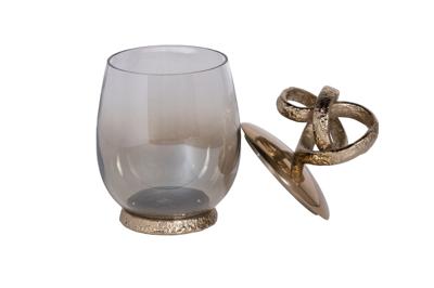 Ваза Garda Decor 69-921152 Ваза декор.с крышкой "Лиана" металл/стекло16*16*30,5см арт. 69-921152