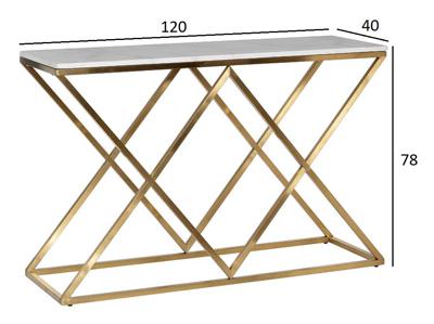 Мебель Garda Decor 47ED-CST026GOLD Консоль белый иск.мрамор/мат.золото 120*40*78см арт. 47ED-CST026GOLD