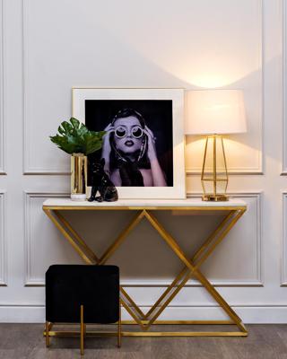 Мебель Garda Decor 47ED-CST026GOLD Консоль белый иск.мрамор/мат.золото 120*40*78см арт. 47ED-CST026GOLD