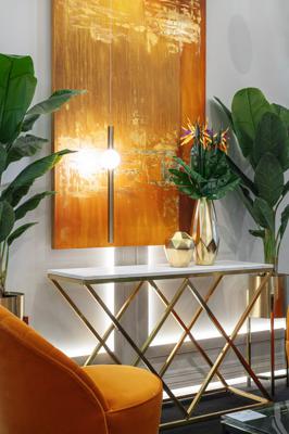 Мебель Garda Decor 47ED-CST026GOLD Консоль белый иск.мрамор/мат.золото 120*40*78см арт. 47ED-CST026GOLD