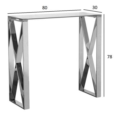 Мебель Garda Decor 47ED-CST008/80 Консоль прозр.стекло/хром 80*30*78см арт. 47ED-CST008/80