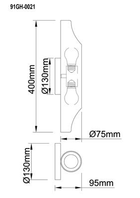 Бра Garda Decor 91GH-0021 Бра металлическое черное/золотое 7,5*9,5*h.40см арт. 91GH-0021