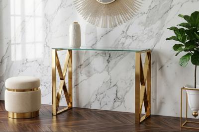 Мебель Garda Decor 47ED-08201 Консоль прозр.стекло/золото 120*40*78см арт. 47ED-08201