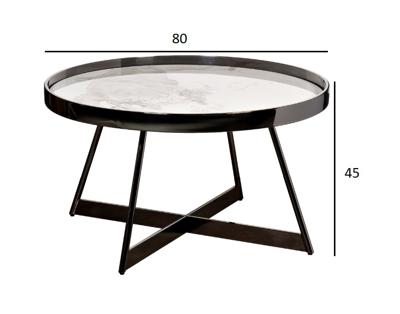 Столик Garda Decor 47ED-28010 Стол журнальный белый/черный хром 80*80*45см арт. 47ED-28010