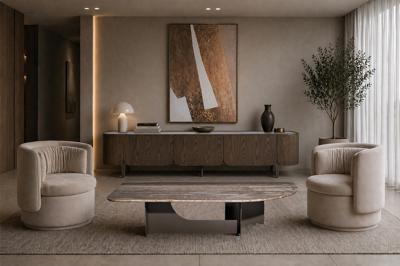 Мебель Garda Decor 58DB-24230 Тумба под телевизор Травертин (Travertine) 220*42*52,5см арт. 58DB-24230