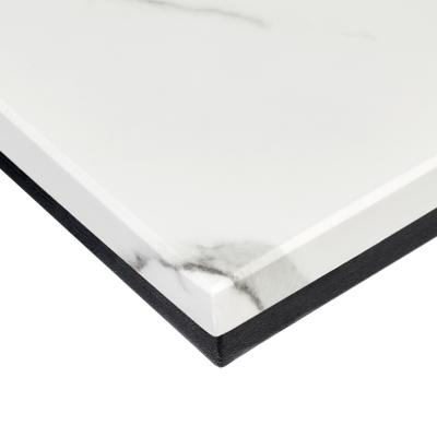 Стол Bradexhome Придиванный столик Loft 50x30см, белый мрамор, чёрные ножки арт. RF 0358