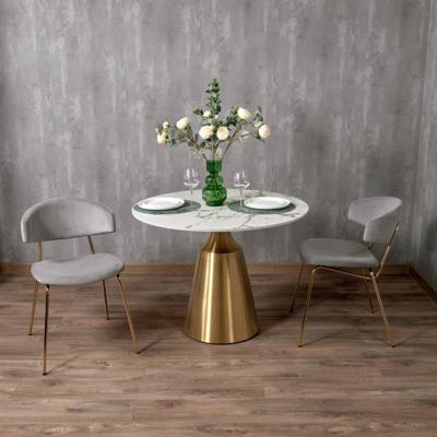 Стул Bradexhome Стул Elle серый с золотыми ножками арт. RF 0719