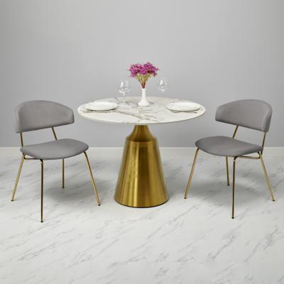Стул Bradexhome Стул Elle серый с золотыми ножками RF 0781 арт. RF 0781