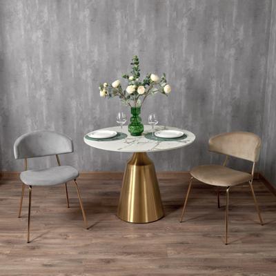 Стул Bradexhome Стул Elle серый с золотыми ножками RF 0781 арт. RF 0781